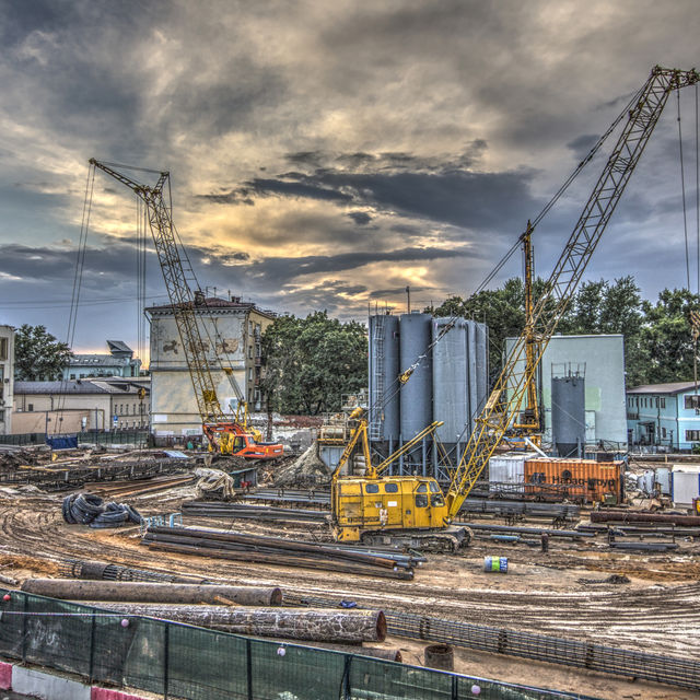 Construction side in Moscow: Disappearing history (HDR)