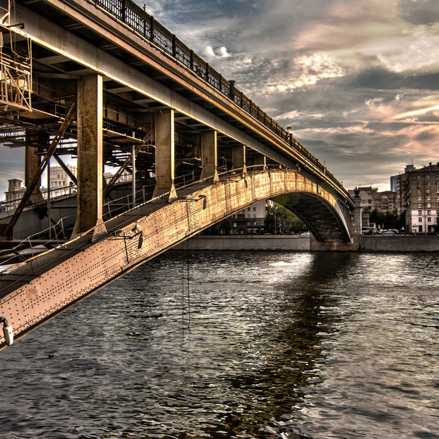 Metro Bridge: Connecting Moscow River banks (HDR)