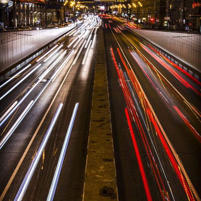 Garden Ring: Moscow evening traffic