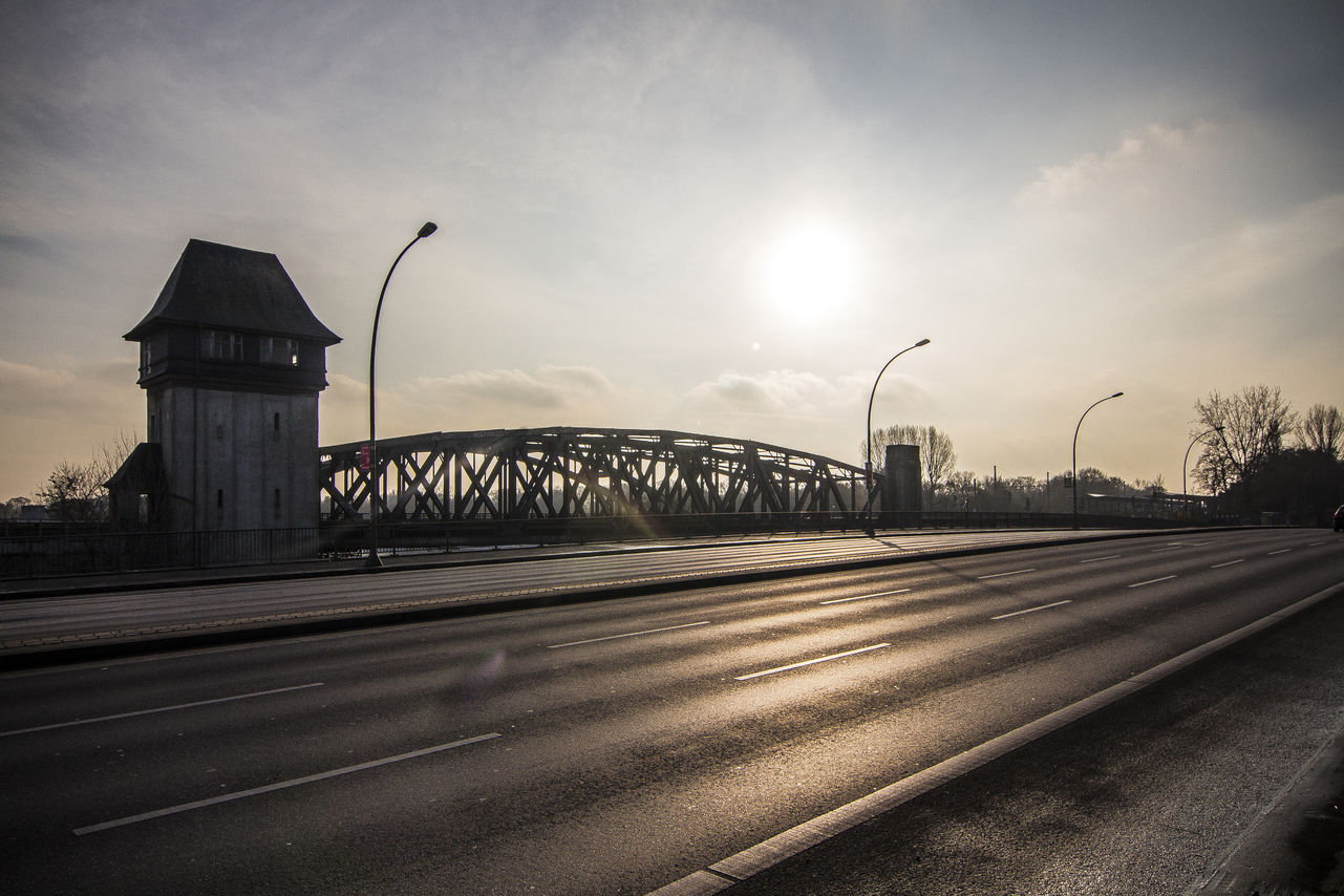 Sun over the bridge: Urban Berlin landscape