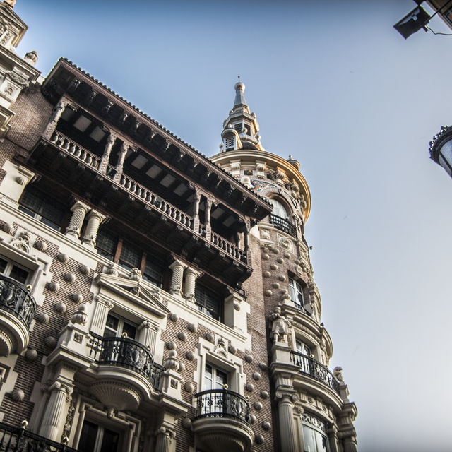 Last sun rays: Lights of Madrid's rooftops