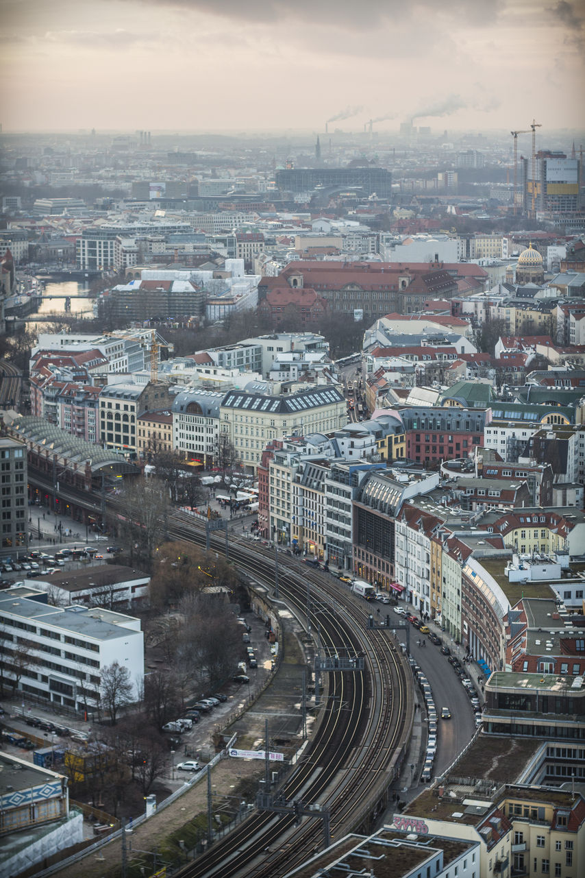 Berlin evening: Flying through the city